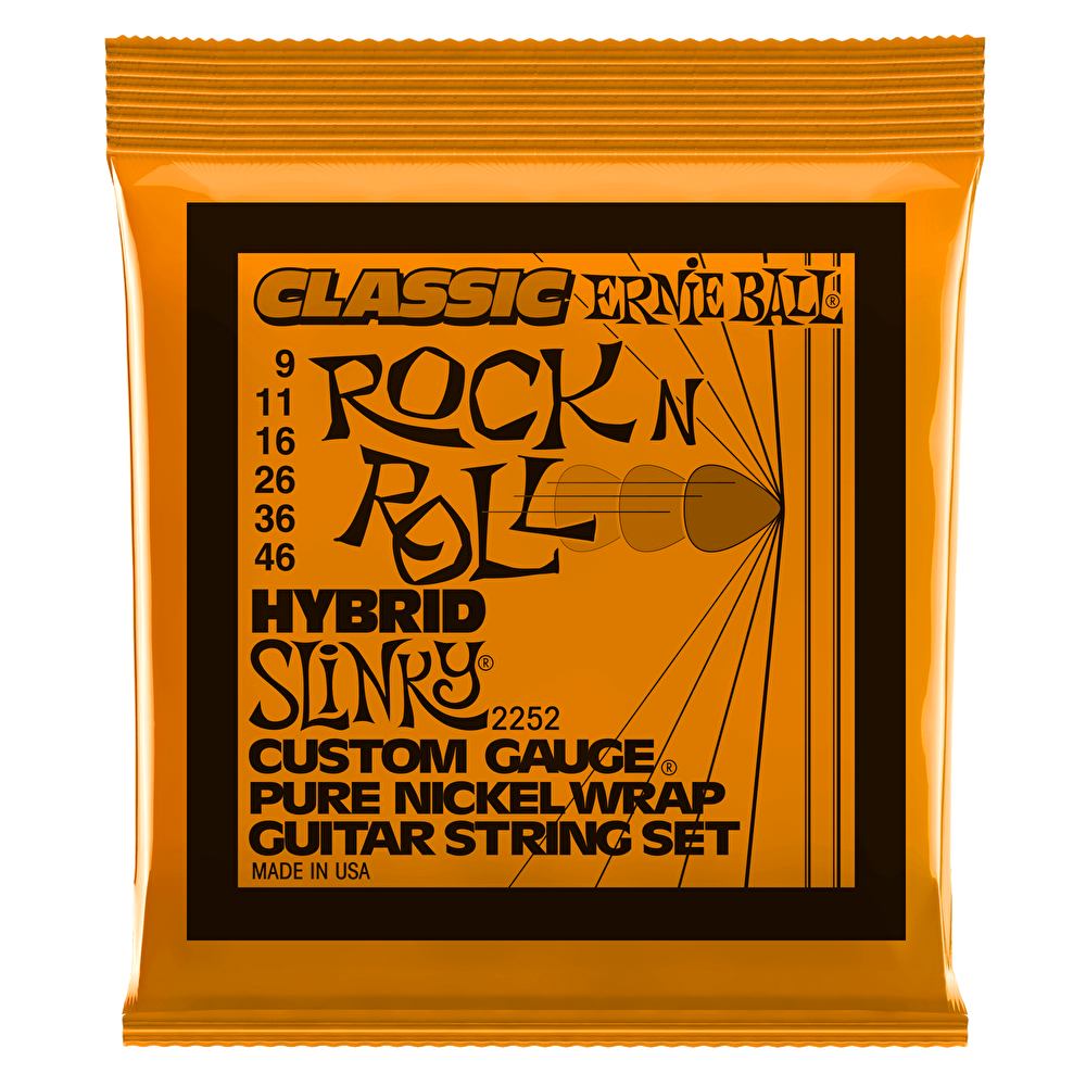 ERNIEBALL P02252 Hybrid Slinky Classic Rock N Roll Pure Nickel