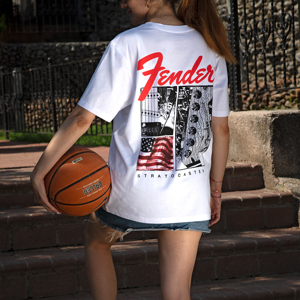 FENDER Stratocaster Beyaz T Shirt
