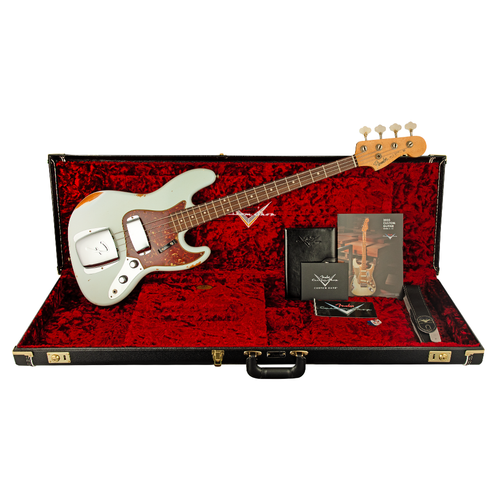Fender Custom Shop Limited Edition 1960 Jazz Bass Relic G la ac Klavye Super Faded Aged Sonic Blue Bas Gitar