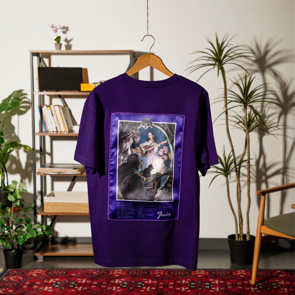 FENDER® Snow White Loose Mor T-Shirt Fiyatı, Özellikleri | ZUHAL