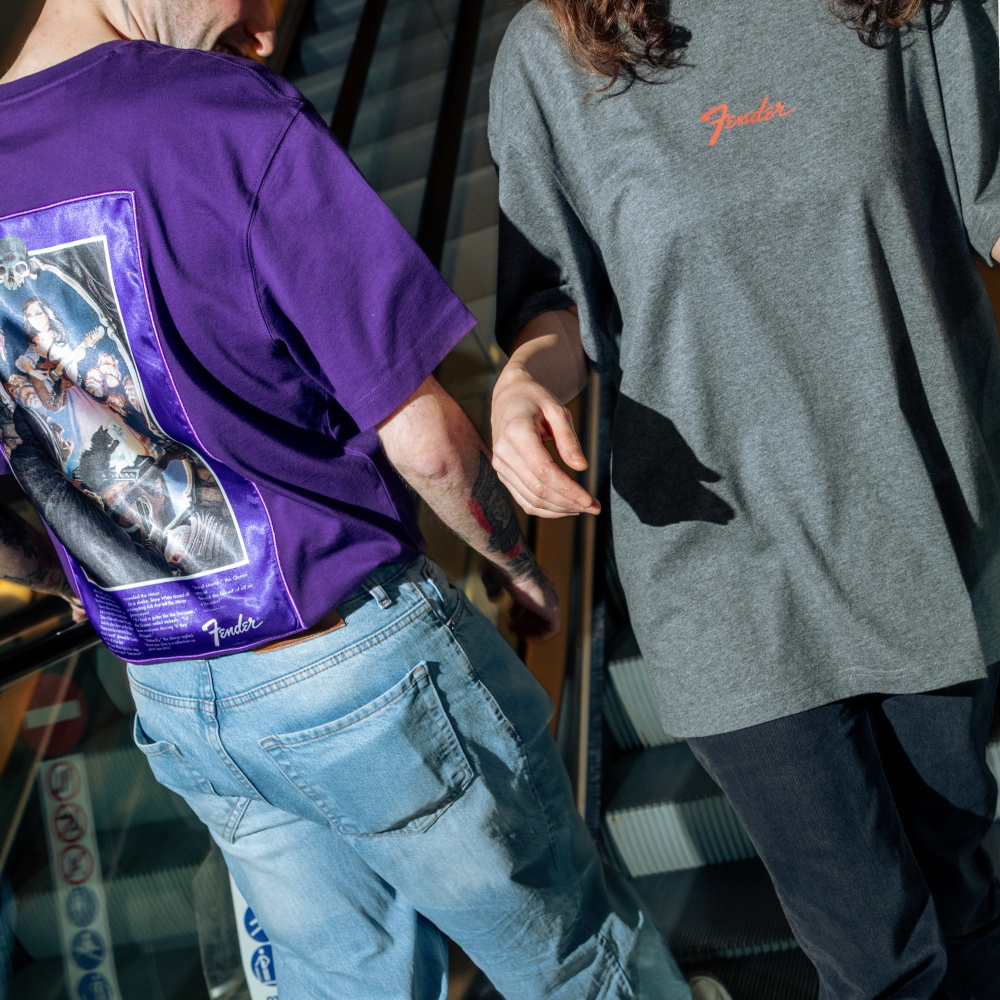 FENDER® Snow White Loose Mor T-Shirt Fiyatı, Özellikleri | ZUHAL