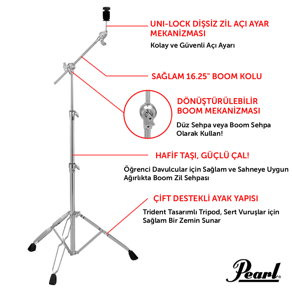 PEARL BC-830 Boom Zil Standı Fiyatı, Özellikleri | ZUHAL - 50
