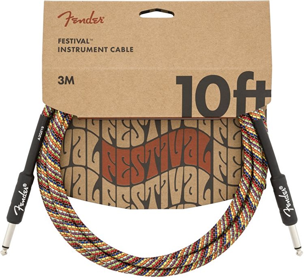 Fender 10 Festival Pure Hemp Rainbow Enstr man Kablosu Fiyat