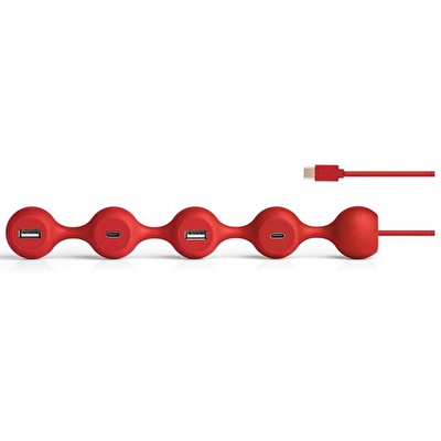 LEXON Peas Hub C USB Çoğaltıcı Kırmızı
