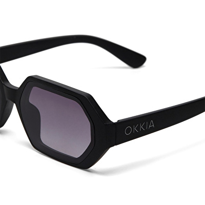 OKKIA Andrea Altıgen Unisex Güneş Gözlüğü Siyah