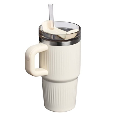 STANLEY The Quencher H2.0 Fluted Tumbler 0.6L / 20oz Cream Gloss