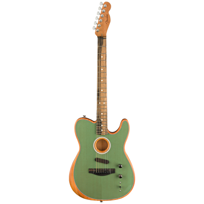 Fender American Acoustasonic Telecaster Abanoz Klavye Surf Green Elektro Akustik Gitar