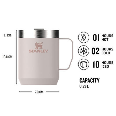 STANLEY 8Oz Classic Vac Camp Mug Rose Quartz - Eu