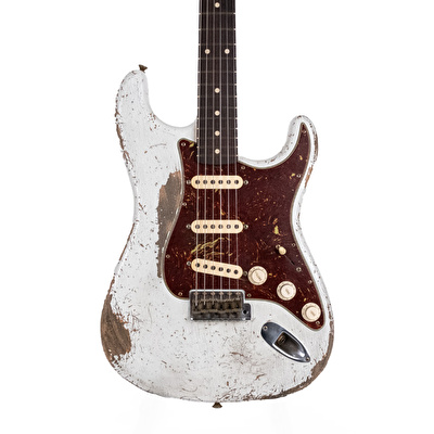 Fender Custom Shop Masterbuilt Greg Fessler 1962 Stratocaster Relic Olympic White Elektro Gitar