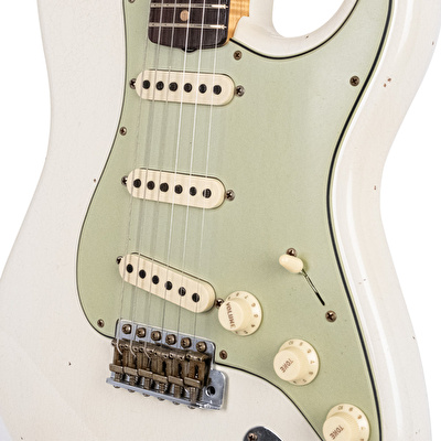 Fender Custom Shop Limited Edition 1959 Special Stratocaster Journeyman Relic Aged Olympic White Elektro Gitar