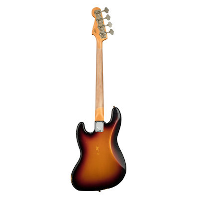 Fender Custom Shop S21 1960 Jazz Bass Relic Gülağacı Klavye 3 Tone Sunburst Bas Gitar