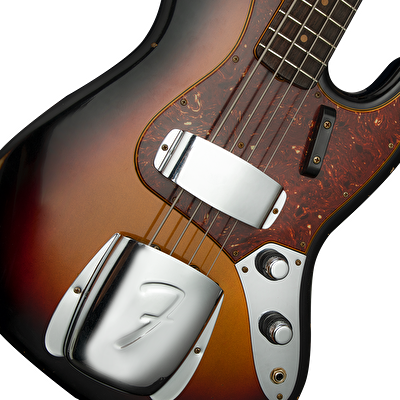 Fender Custom Shop S21 1960 Jazz Bass Relic Gülağacı Klavye 3 Tone Sunburst Bas Gitar