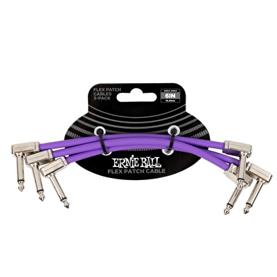 ERNIE BALL P06452 Flex Patch 6in- Cable -Purple 3 Pack