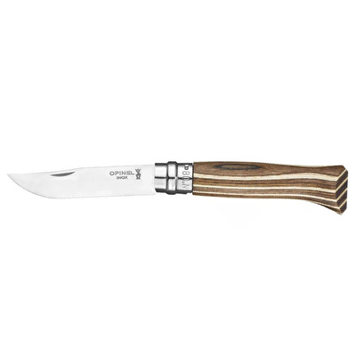 OPINEL No 8 Lamine Birch Özel Seri Paslanmaz Bıçak (Kahverengi)