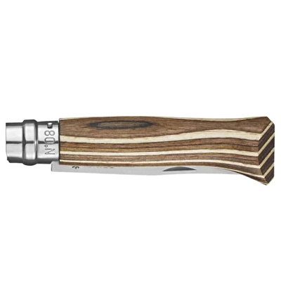 OPINEL No 8 Lamine Birch Özel Seri Paslanmaz Bıçak (Kahverengi)
