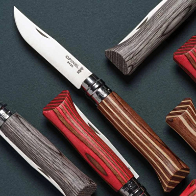 OPINEL No 8 Lamine Birch Özel Seri Paslanmaz Bıçak (Kahverengi)