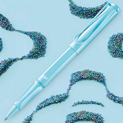 LAMY Safari 2023 Özel Üretim Rengi Roller Kalem Aquasky Refili Mavi