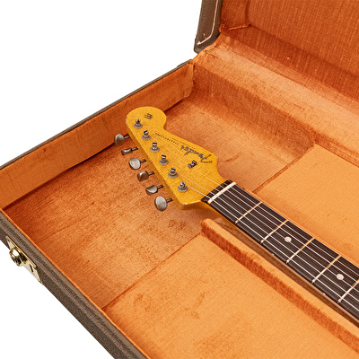Fender Custom Shop Masterbuilt Vincent Van Trigt 1959 Stratocaster Heavy Relic Black over Vintage Blonde Elektro Gitar