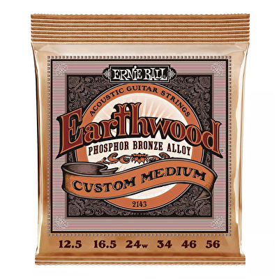 Ernie Ball P02143 Earthwood Custom Med Phosphor Bronz 12,5-56 Akustik Gitar Tel Seti