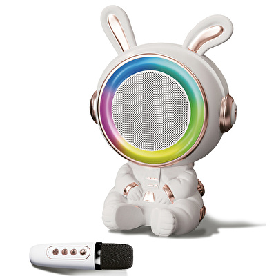 SUNIX 20W 2400 mAh Karaoke Mikrofonlu Ledli Bluetooth Hoparlör