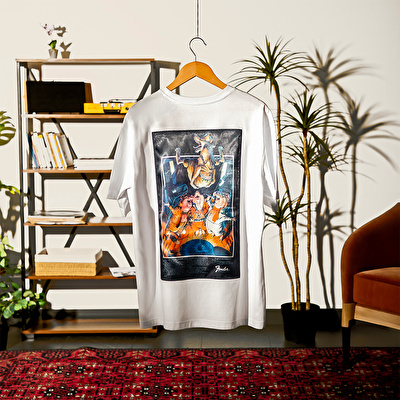 FENDER® The Three Little Pigs Loose Beyaz T-Shirt