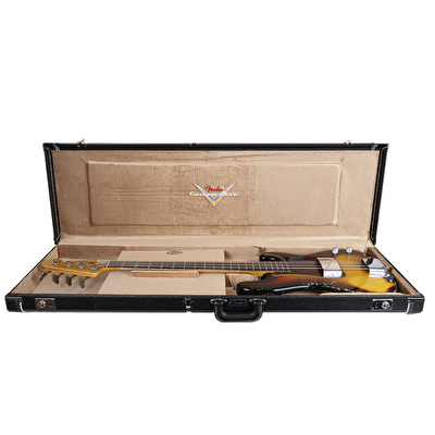 Fender Custom Shop Limited Edition 1966 Precision Bass Heavy Relic Aged Bleached 3 Ton Sunburst Bas Gitar