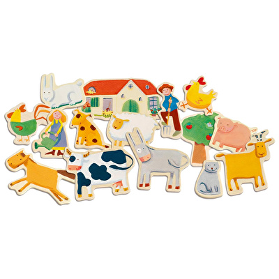 DJECO Mıknatıslı Oyunlar Wooden Farm Magnets
