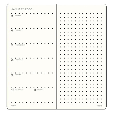 LEUCHTTURM 1917 Haftalık Planner & Ajanda Defter Noktalı Wallet (B6+ x A6) 2026, Gündoğumu Sarı, İngilizce