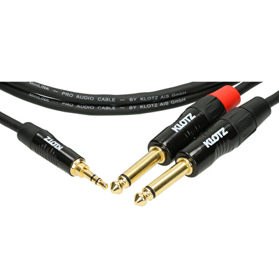 KLOTZ Pro Altın Uçlu Mini TRS Jack - 2x TS 3mt Siyah Y-Kablo