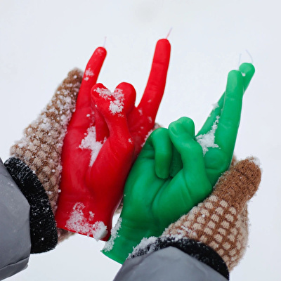 CANDLE HAND Crossed Fingers Mum Yeşil