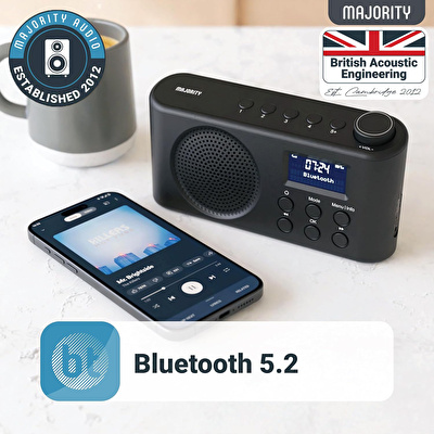 MAJORITY Orwell Saat Radyo Bluetooth Hoparlör
