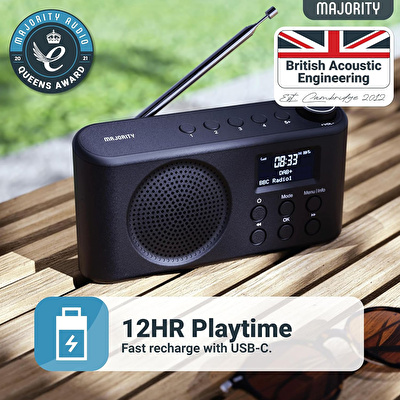 MAJORITY Orwell Saat Radyo Bluetooth Hoparlör