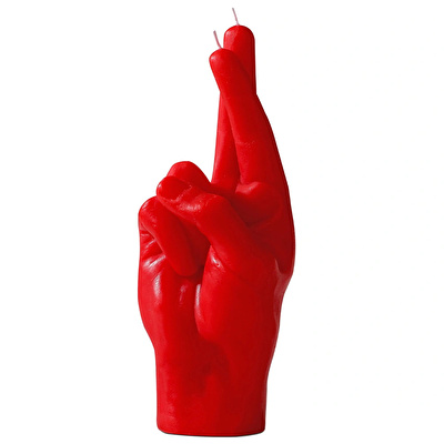 CANDLE HAND Crossed Fingers Mum Kırmızı