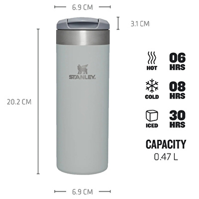 STANLEY The AeroLight™ Transit Mug 0.47L - Fog Metallic - Gri Termos Bardak