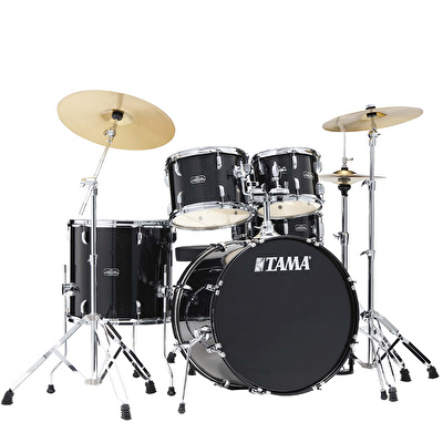 TAMA ST52H6C-BNS Stagestar Black Night Sparkle 5 Parça (22B/10T/12T/16F/14S) Aksamlı ve Zilli Akustik Davul Seti