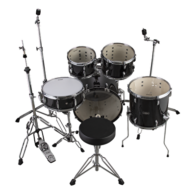 TAMA SG58H6-BK - Stagestar Black 5 Parça (18B/10T/12T/14F/14S) Aksamlı Davul Seti
