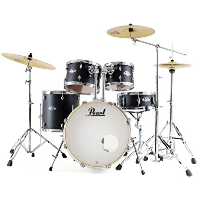 PEARL EXX705NBR/C761 Export EXX Satin Shadow Black 5 Parça (20B/10T/12T/14F/14S) Aksamlı ve Zilli Akustik Davul Seti