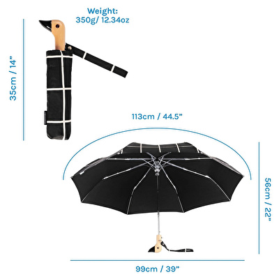 ORIGINAL DUCKHEAD Duck Kompakt Şemsiye Black Grid