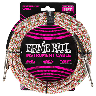 Ernie Ball 18ft. Braided Emerald Argyle Enstrüman Kablosu
