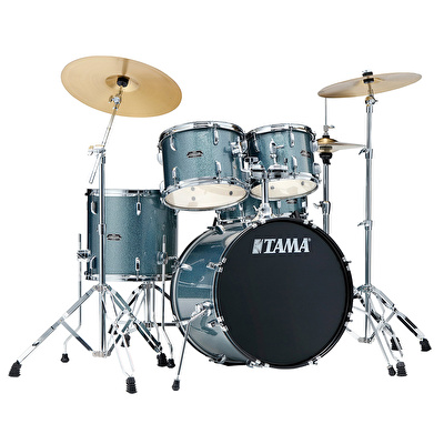 TAMA ST50H6C-SEM  Stagestar Sea Blue Mist 5 Parça (20B/10T/12T/14F/14S) Aksamlı ve Zilli Akustik Davul Seti