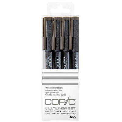 COPIC Multiliner Warm Grey 4'lü Kalem Seti (0,05, 0,1, 0,3, 0,5)