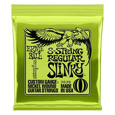 Ernie Ball P02629 Regular Slinky 10-74 8 Telli Takım Tel