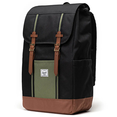 HERSCHEL Retreat™ Backpack Black/Four Leaf Clvr/Sddle Brn Çanta