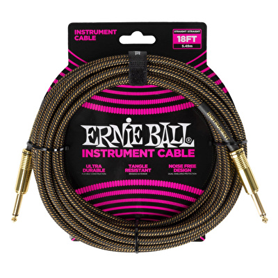 Ernie Ball 18ft. Braided Pay Dirt Enstrüman Kablosu