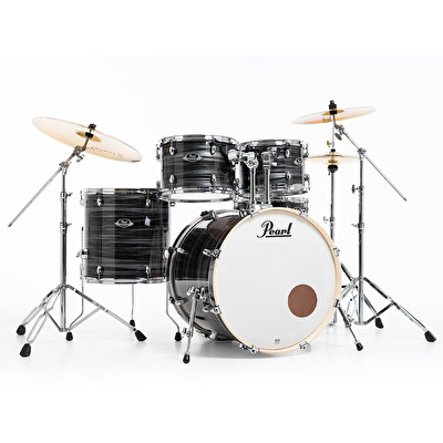 PEARL EXX725SBR/C778 Export EXX Graphite Silver Twist 5 Parça (22B/10T/12T/16F/14S) HWP-834 Aksam Setli ve Sabian SBR Zil Setli Akustik Davul Seti