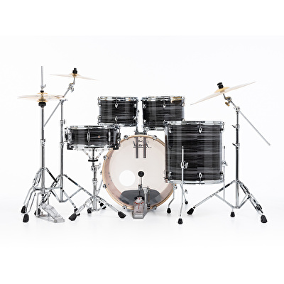 PEARL EXX725SBR/C778 Export EXX Graphite Silver Twist 5 Parça (22B/10T/12T/16F/14S) HWP-834 Aksam Setli ve Sabian SBR Zil Setli Akustik Davul Seti