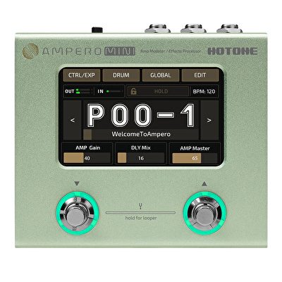 Hotone MP-50MC Ampero Mini (Matcha) Amp Modeler & Effects Processor, (9V Adaptör Dahil)