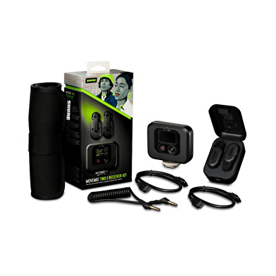 SHURE MoveMic Two Receiver Kit İki kanal Kablosuz Yaka Mikrofonu(Alıcı Dahil)