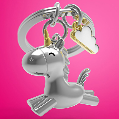 METALMORPHOSE 3D Uçan Unicorn Anahtarlık