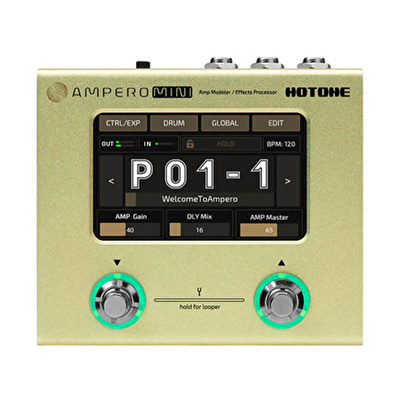 Hotone MP-50MT Ampero Mini (Mustard) Amp Modeler & Effects Processor, (9V Adaptör Dahil)